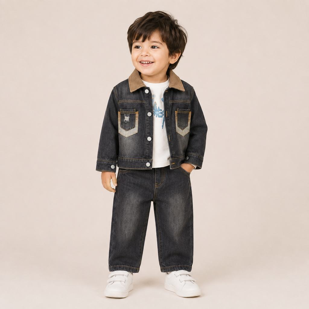 Boys Denim Jacket & Jeans 3 Piece Set