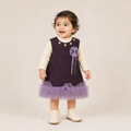 Girls Purple Winter Dress with High Neck Top