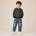 Boys Striped Sweatshirt & Denim Jeans Set