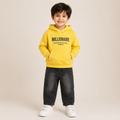 Boys Yellow Hoodie & Black Denim Pant Clothing Set