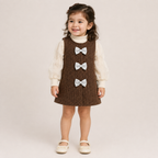 Girls Brown Winter Dress with High Neck Top