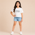 Girls White Vogue Graphic Cotton T-Shirt