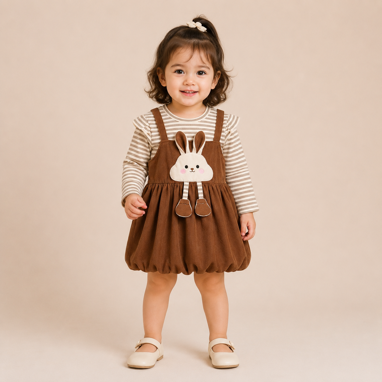 Girls Bunny Pinafore Dress