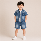 Boys Blue Denim 3-Piece Outfit Set