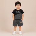 Boys Black & Grey Half Sleeve T-Shirt and Shorts