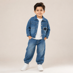 Boys Denim Jacket & Jogger Pant Co-Ord Set