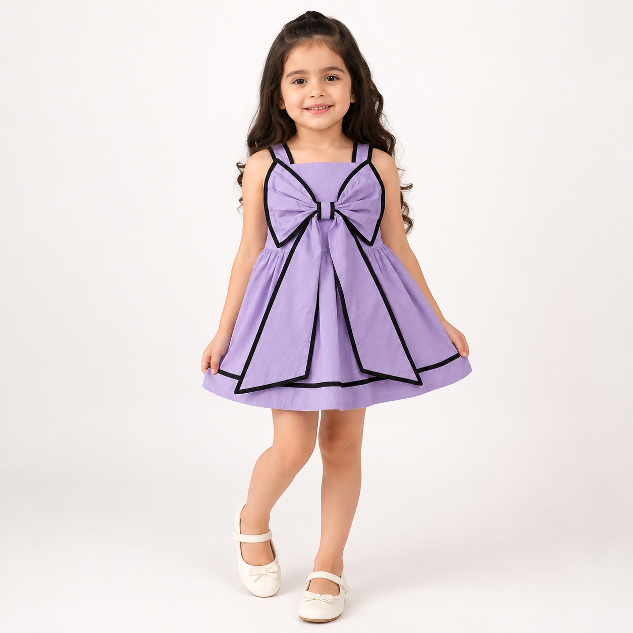Girls Purpule Bow Dress