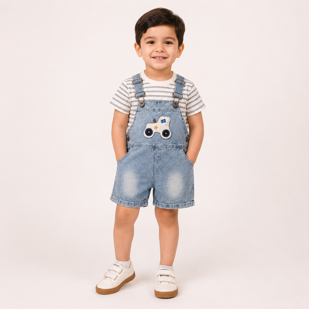 Boys Light Blue Dungree