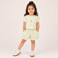 Girls Light Green Butterfly T Shirt and Shorts