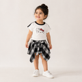 Girls White Kitty T Shirt and Skirt