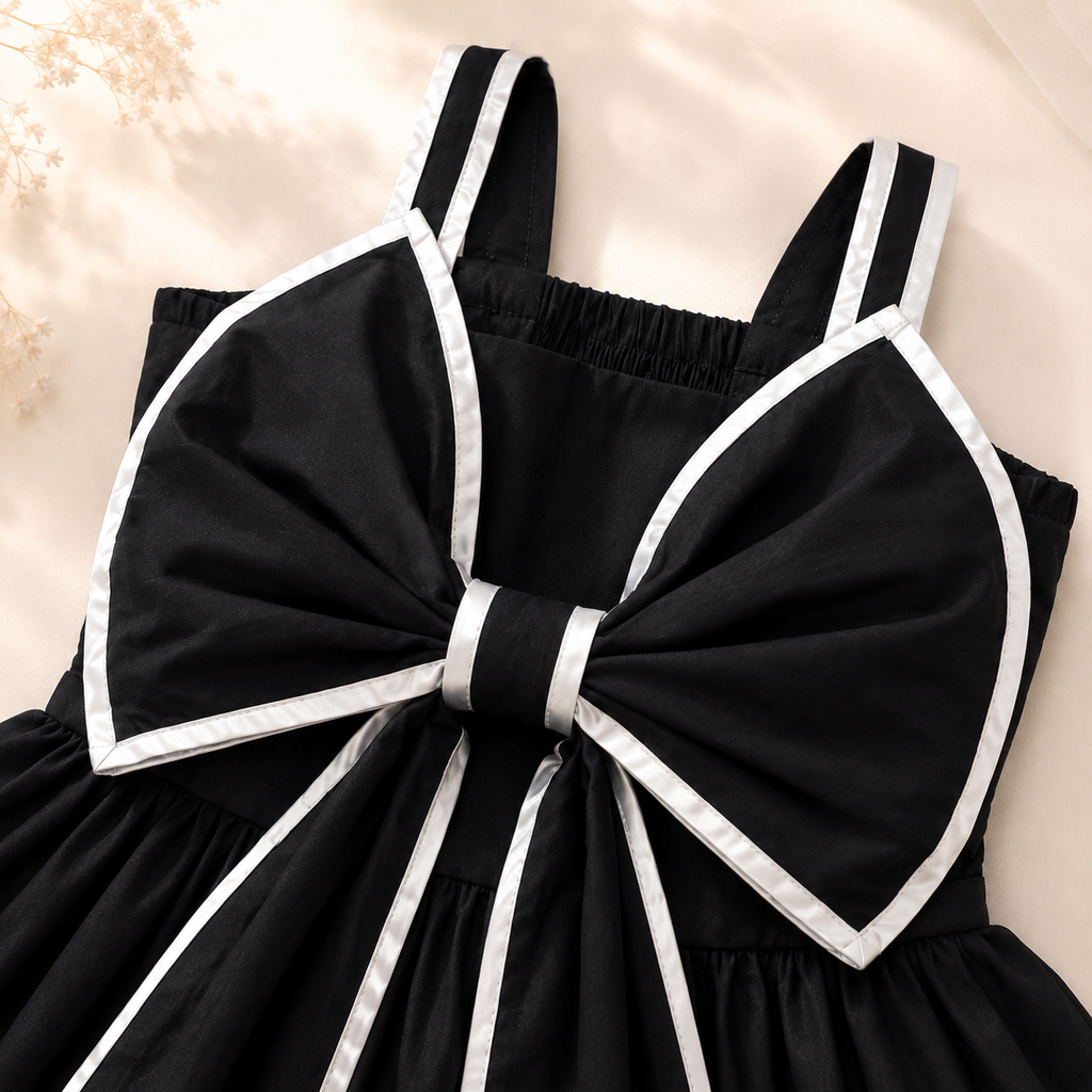Girls Black Bow Dress