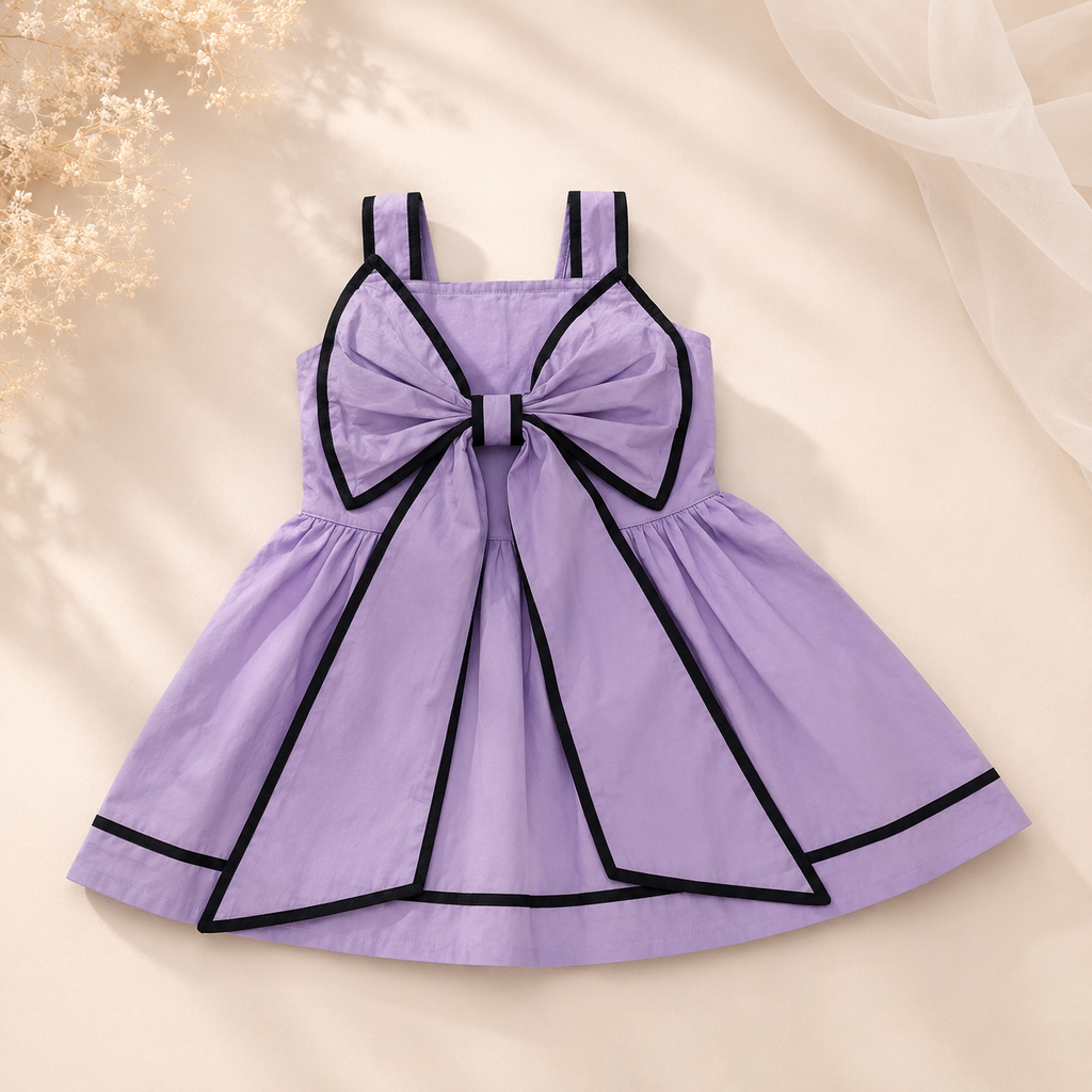 Girls Purpule Bow Dress