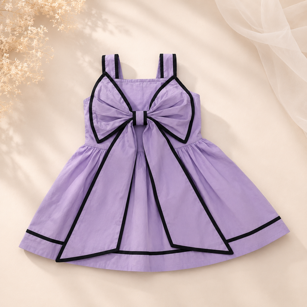 Girls Purpule Bow Dress