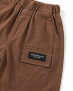 Boys Black Bear Print Polo T-Shirt & Brown Shorts