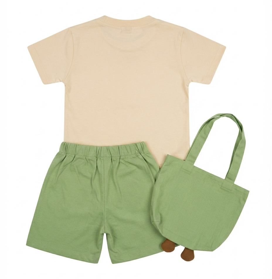 Boys Summer Watermelon Print T-Shirt & Shorts Set with Matching Tote Bag