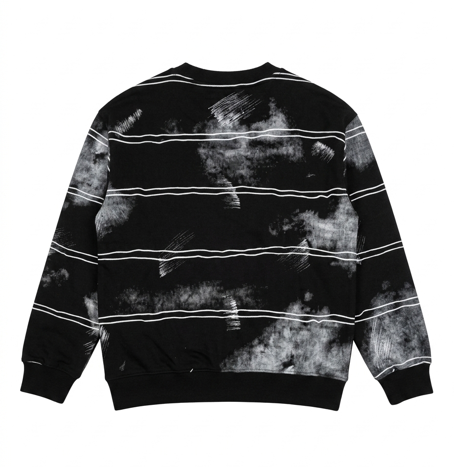 Boys Black Abstract Printed Cotton Sweatshirt