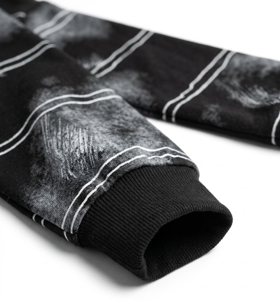 Boys Black Abstract Printed Cotton Sweatshirt