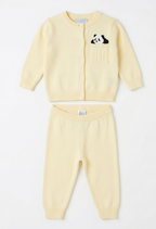 Boys Cream Knit Cardigan & Pant Co-ord Set