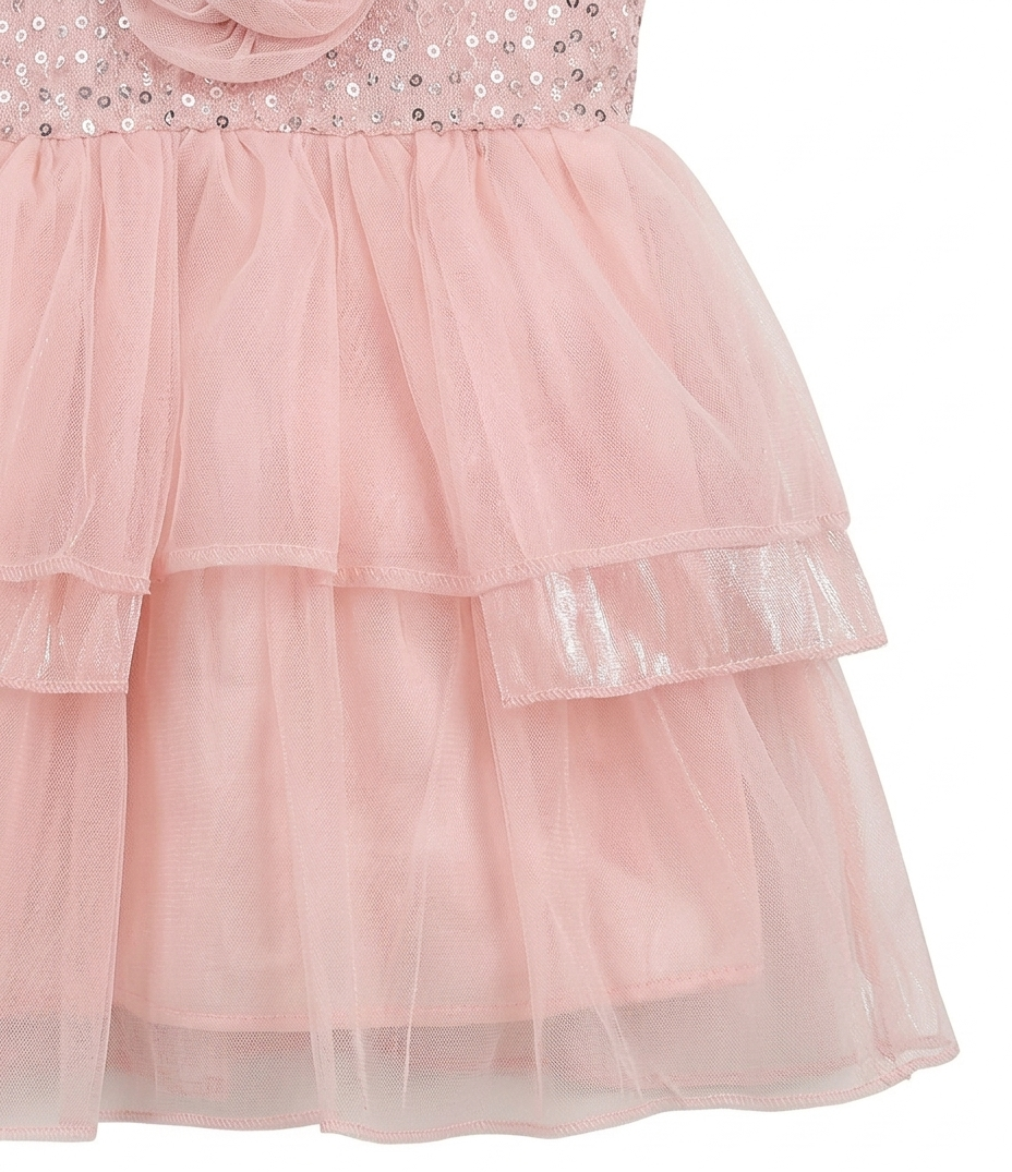 Girls Pink Layered Party Dress