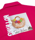 Girls Pink Half Sleeve Cotton Shirt