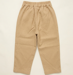Girls Beige Pearl Bow Straight Fit Pants