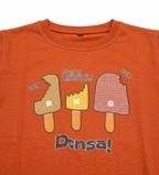 Girls Rust Orange Ice Cream Graphic Cotton T-Shirt