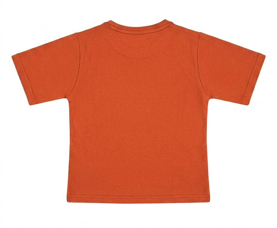 Girls Rust Orange Ice Cream Graphic Cotton T-Shirt
