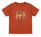 Girls Rust Orange Ice Cream Graphic Cotton T-Shirt