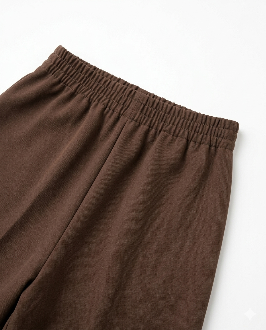 Girls Brown Sleeveless Blazer & Wide Leg Pant Co-Ord Set