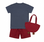 Boys Summer Watermelon Print T-Shirt & Shorts Set with Matching Sling Bag