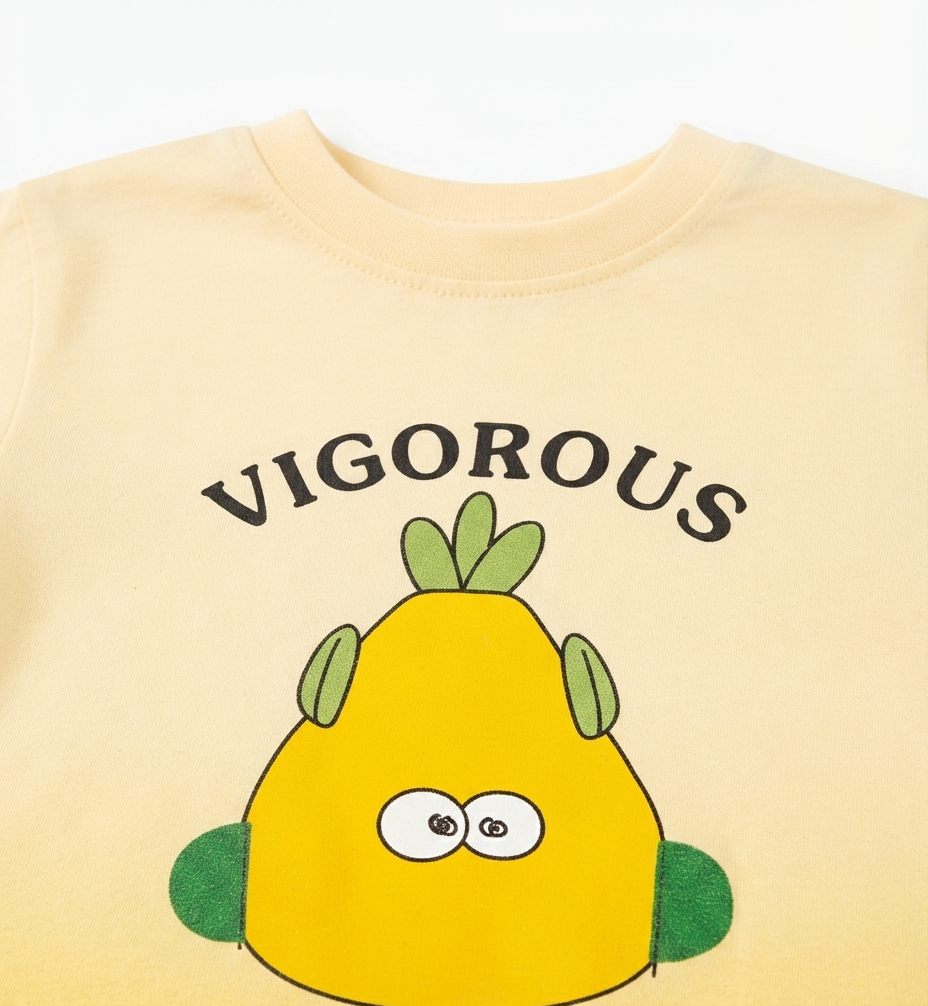 Boys Pear Print T-Shirt & Shorts Set with Matching Sling Bag