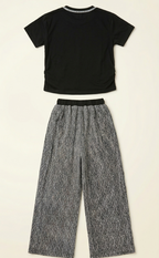Girls Bow T Shirt with Wide Leg Pants