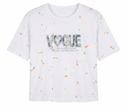 Girls White Vogue Graphic Cotton T-Shirt