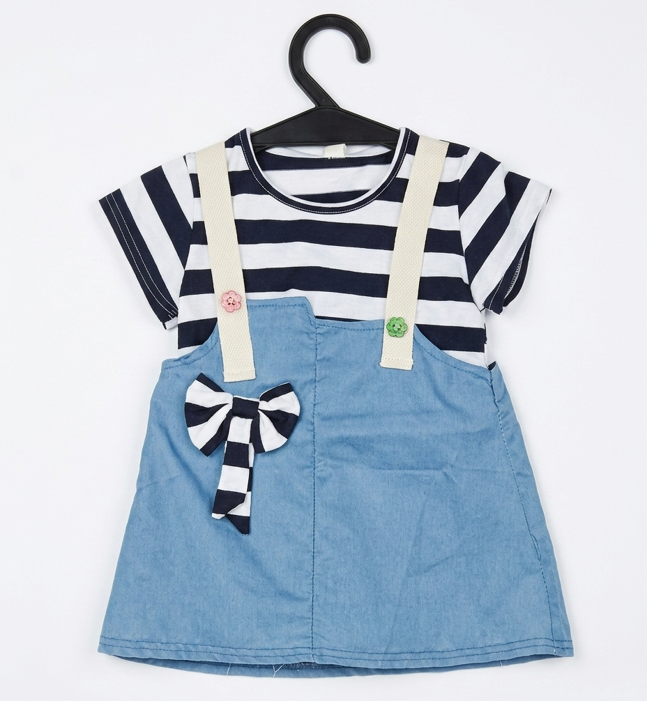 Girls Blue Denim Pinafore Dress