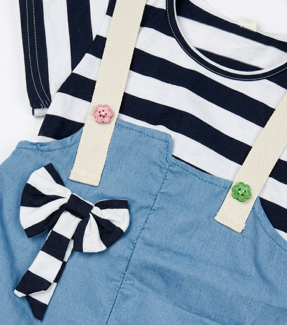 Girls Blue Denim Pinafore Dress