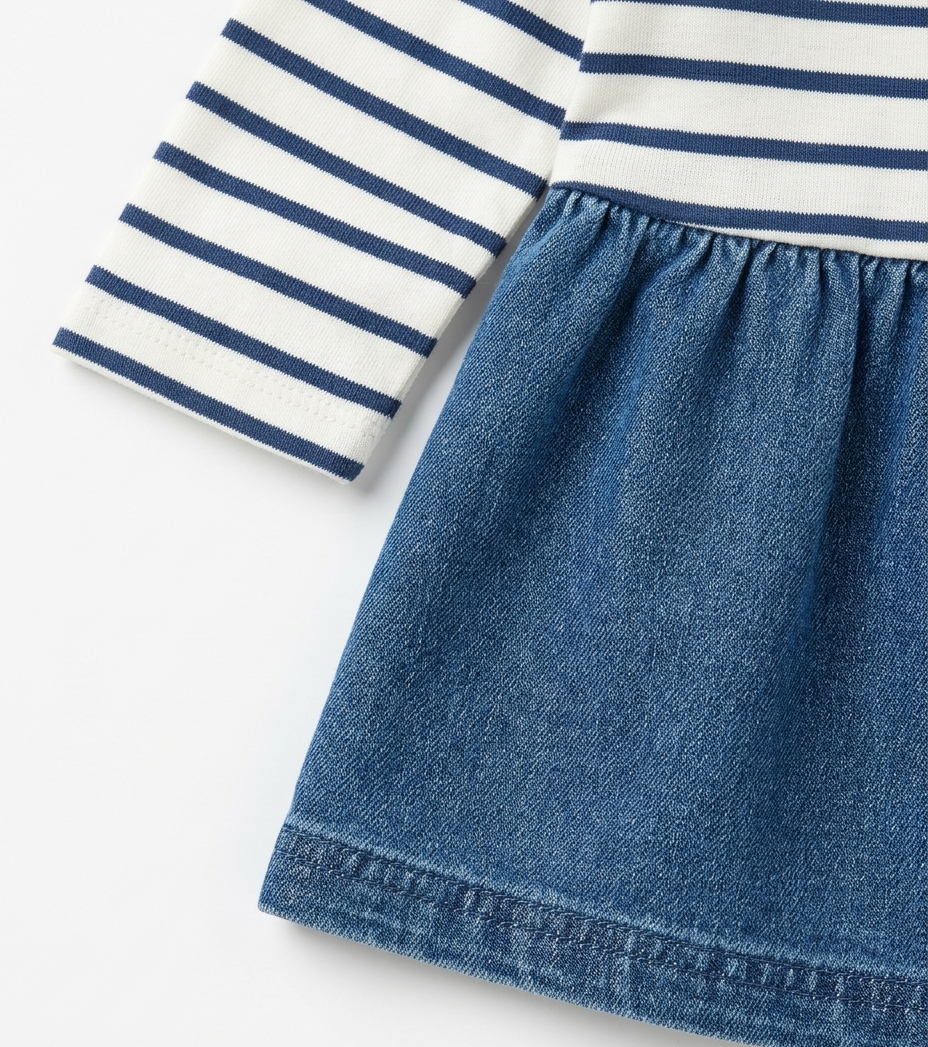 Girls Blue Denim Pinafore Dress