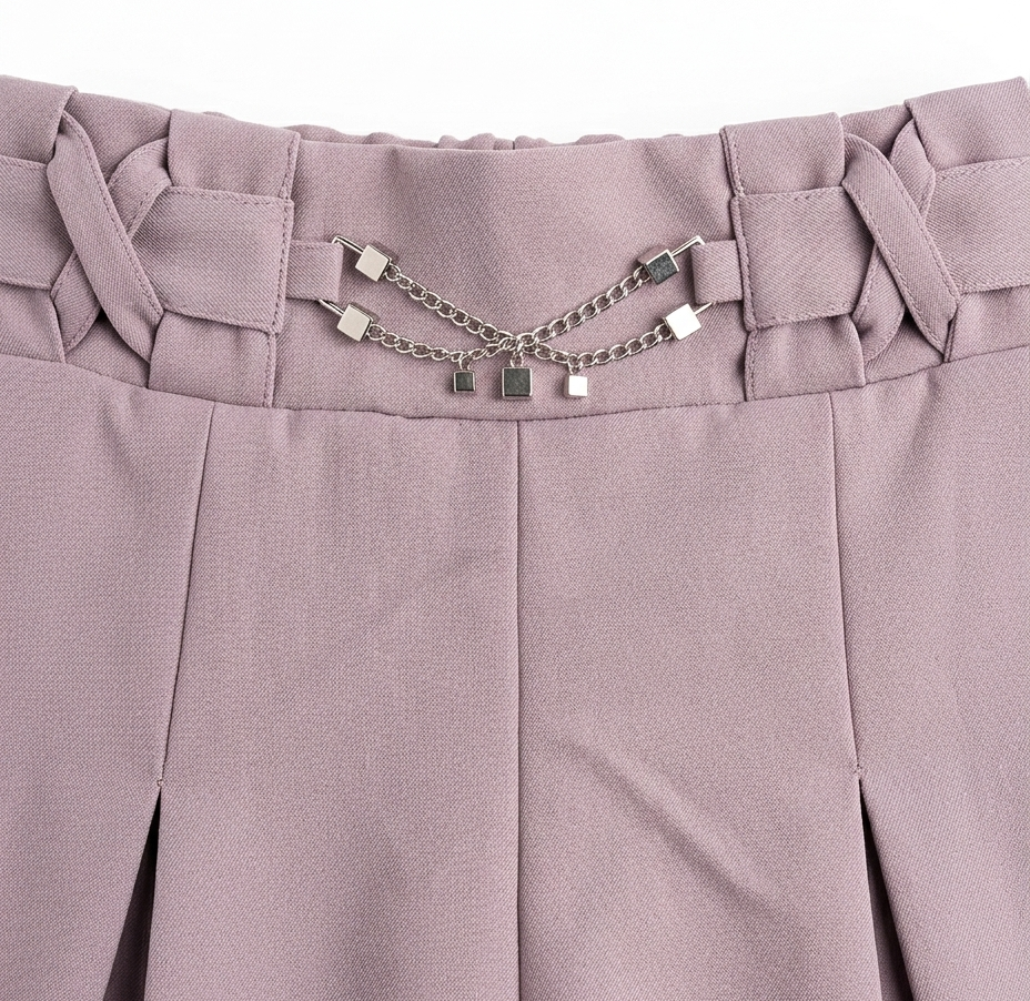 Girls Lilac Woven Crop Top with Wide Leg Pants Co-Ord Set