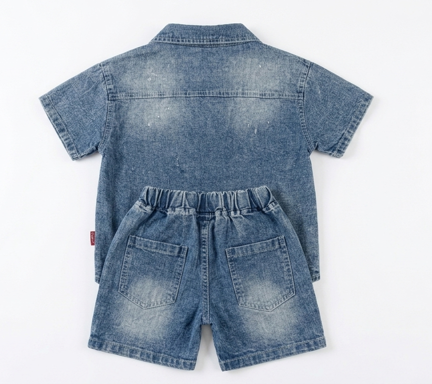 Boys Blue Denim 3-Piece Outfit Set