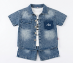 Boys Blue Denim 3-Piece Outfit Set