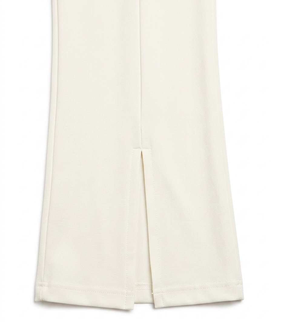 Girls White Cotton Co-Ord Set with Flared Pants