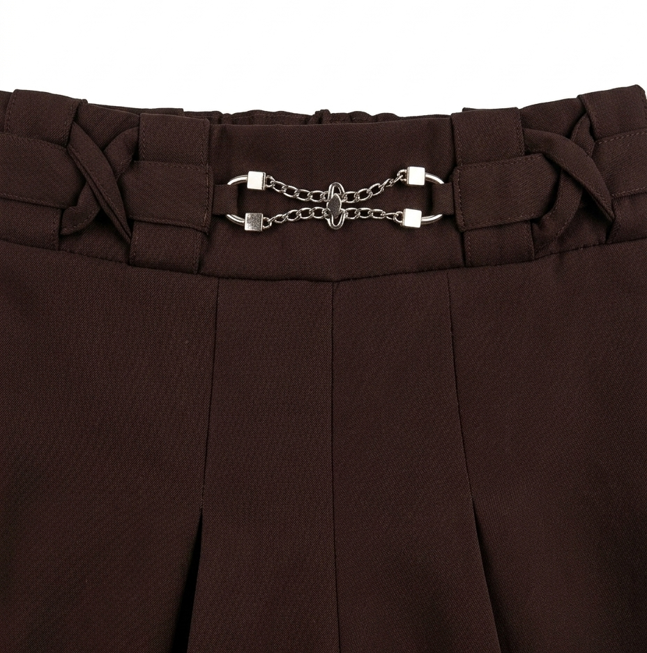 Girls Brown Lilac Woven Crop Top with Wide Leg Pants Co-Ord Set