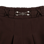 Girls Brown Lilac Woven Crop Top with Wide Leg Pants Co-Ord Set