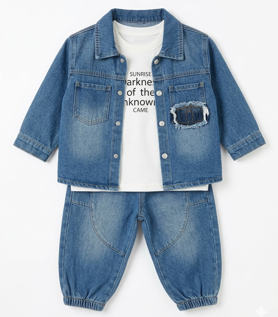 Boys Denim Jacket & Jogger Pant Co-Ord Set