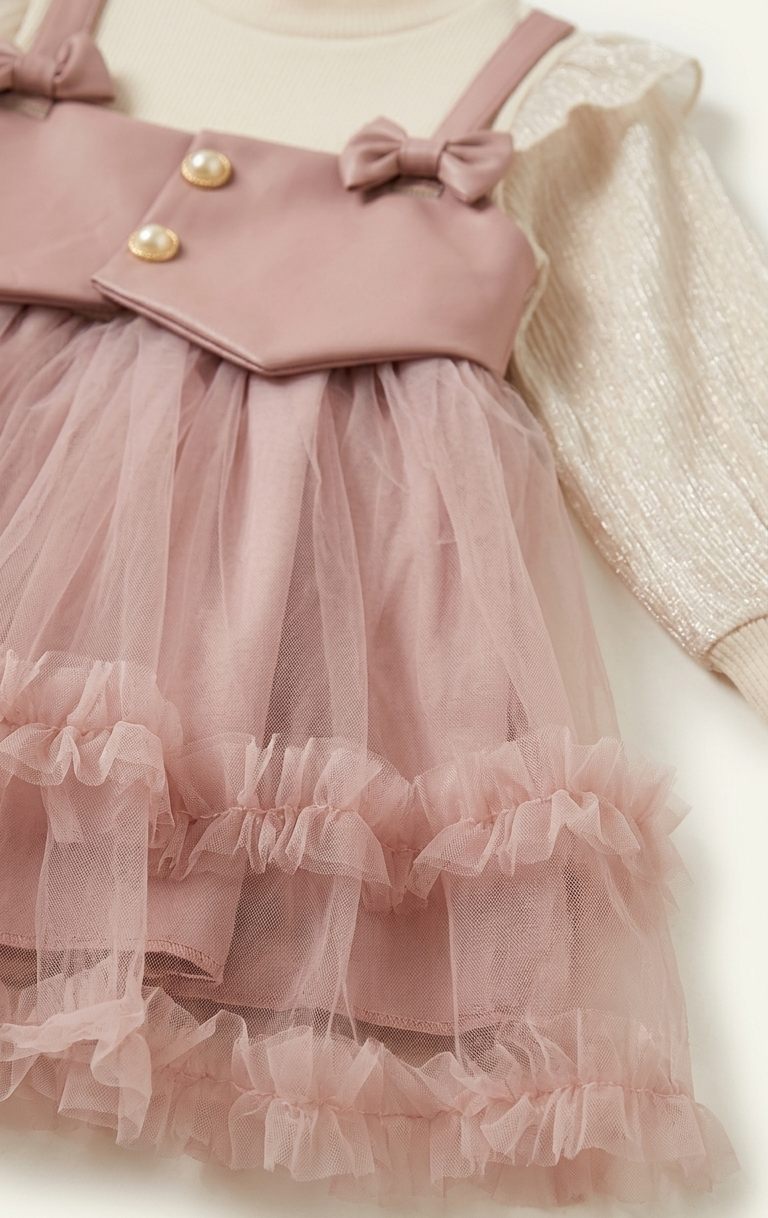 Girls Blush Pearl Dress Set