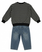 Boys Striped Sweatshirt & Denim Jeans Set