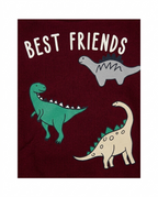 Boys Maroon Dinosaur Print Cotton Sweatshirt