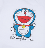 Boys Doraemon Print T-Shirt & Shorts Set with Matching Sling Bag