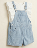 Girls Light Blue Denim Dungree