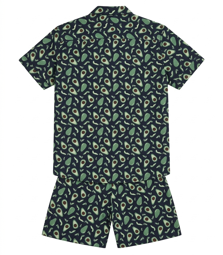 Boys Navy Blue Avocado Print Co-Ord Set