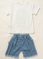 Girls Doll Theme White T Shirts and Shorts